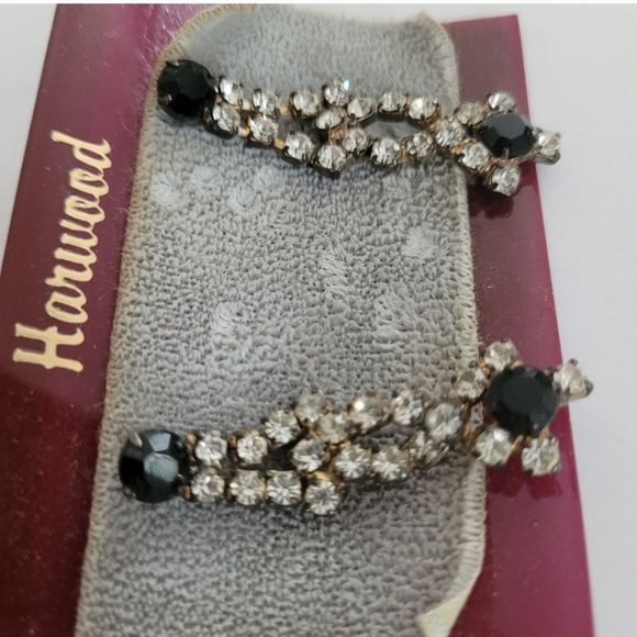 Vintage Harwood Rhinestone Earrings - Picture 3 of 7